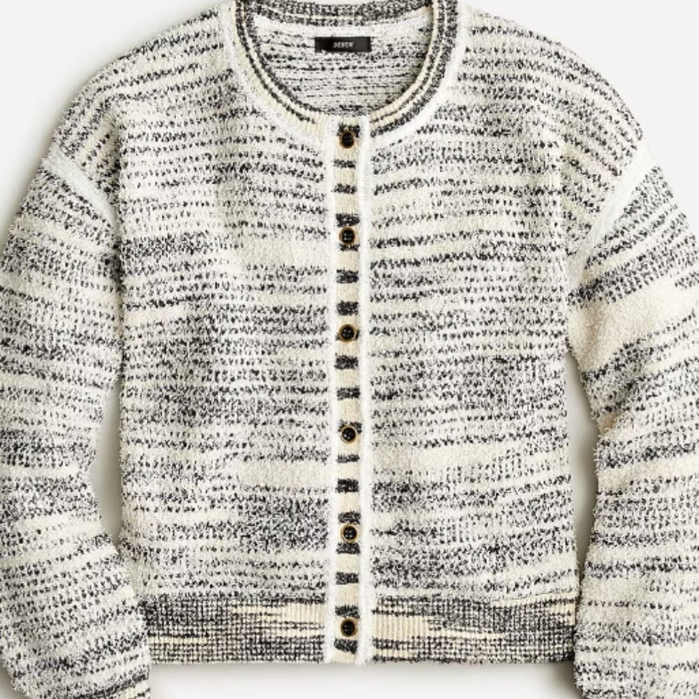 J. Crew Space-dyed textured cardigan sweater NWT Medium